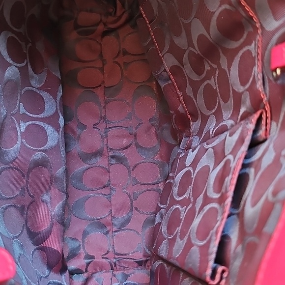 Coach 2003 VINTAGE Small Gallery Tote Wine Signature C Lining - Picture 13 of 17